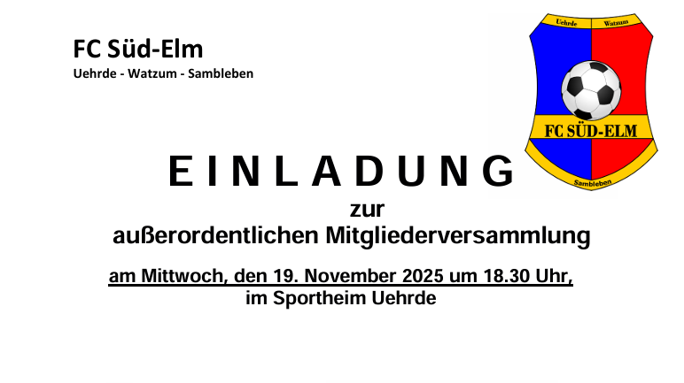 Neuansetzung  - Außerordentliche JHV des FC Süd-Elm