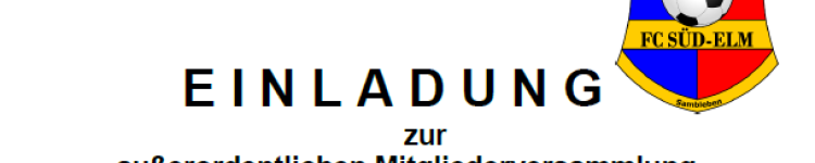 Außerordentliche JHV des FC Süd-Elm am 29.10.2025
